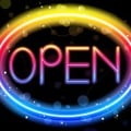 Open Neon Sign Rainbow Color